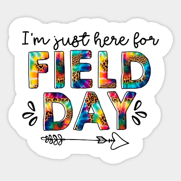 I'm Just Here For Field Day Leopard Tie Dye Last Day Of School Sticker by artbyhintze